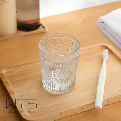 Toothbrush Cup Reusable Unbreakable Clear Glass Bathroom Tumbler, Easy to Clean Toothbrush Holders Mouthwash Cup for Bathrooms Counter Organizer