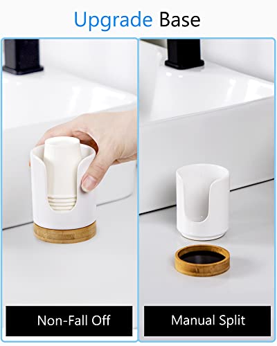 Ceramic Bathroom Cup Holder, 3 oz Dispenser, White | Mouthwash Cups Dispenser for Bathroom, Guest Toiletries, Countertop - color: White, size: Set/1