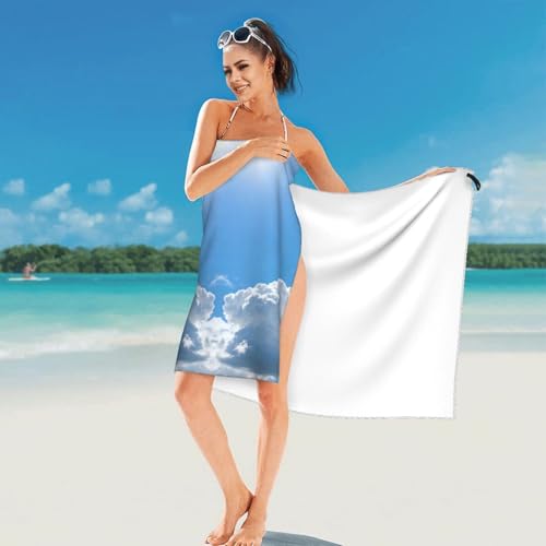 Clouds and Blue Sky Quick Dry Bath Towels - Super Soft Bath Towels for Home, Spa, Gym, Travel - color: Clouds and Blue Sky, size: 31.5"x63"
