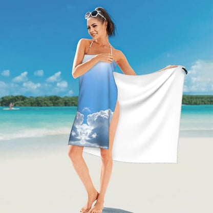 Clouds and Blue Sky Quick Dry Bath Towels - Super Soft Bath Towels for Home, Spa, Gym, Travel - color: Clouds and Blue Sky, size: 27.5"x55"
