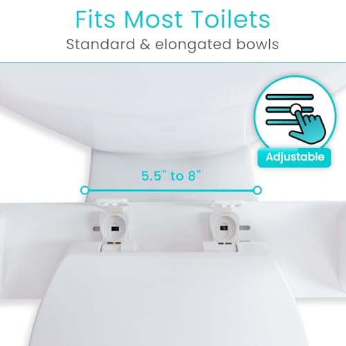 Vive Toilet Safety Rail with Flip-Up Handles - 450 lb Capacity Senior | Safety Frame for Elderly & Disabled - Handicap Grab Bar Riser Stand Assist with Arms for Bathroom Assistance & Raised Toilets