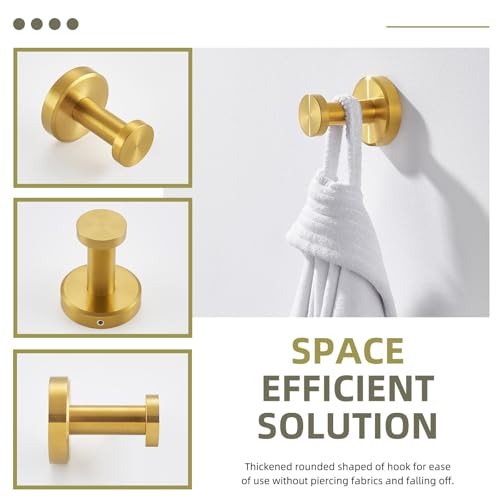 Angle Simple Towel Hook, Bathroom Hand Towel Holder, Brushed Dark Gold | Rustproof SUS304 Stainless Steel, Modern Compact Robe Coat Hook, for Shower Closet Entryway, Screws Mount - color: Brushed Dark Gold, size: 1 Pack
