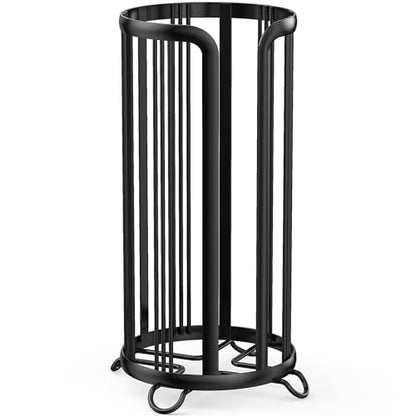 Toilet Paper Holder Stand, Freestanding Bathroom Tissue Organizer，Black | No Drilling No Assemble,Rustproof,Waterproof Raised Feet,Fit 3 Mega Rolls,Instant Paper Storage,Space-saving Renter Friendly - color: Black