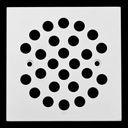 Square 4-1/4 Inch Screw-in Shower Drain Cover Replacement Square Floor Drainer Grate,Brushed Nickel,Brushed Gold,Oil Rubbed Bronze,Chrome (White) - color: White, size: 1-1/4