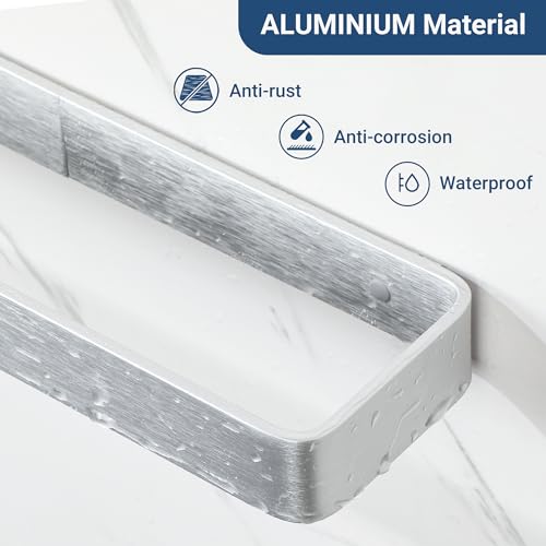 SAYAYO Brushed Nickel Hand Towel Holder for Bathroom Wall, 12 Inch Self Adhesive Towel Bar Hand Towel Rack Square Heavy Duty - color: Brushed Nickel, size: 12 Inch