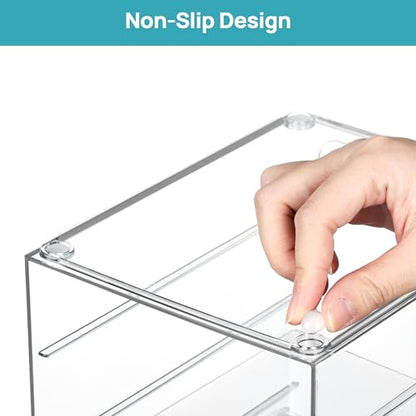 Vtopmart Acrylic Desk Organizer with 8 Drawers for Office, Makeup, Crafts | Clear Storage Drawers for Office Supplies, Desktop Organization for Makeup, Jewelry, Art Crafts, Bead, Pen, Stationary - style: C