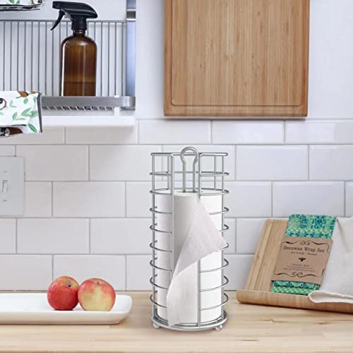 Toilet Paper Holder Stand,Freestanding,Silver | Bathroom Toilet Paper Organizer, 3 Mega Roll Toilet Paper Holder for Under Sink, Vanity, Cabinet Shelf - color: Silver