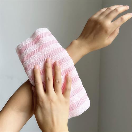 Exfoliating Bath Towel Set of 4 Japanese Long Bath Scrubber 39 Inch Dual-Sided Textured Washcloth for Dead Skin Removal, Body Shower Towels for Bathroom, Style2
