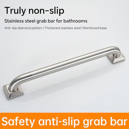 joyrain 500lb Capacity Stainless Steel Grab Bar - Heavy Duty Bathroom Safety Rail for Elderly, Anti-Slip Shower Handle, ADA Compliant (Peened, 12 inch) - color: Peened, size: 12 Inch