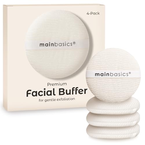 MainBasics Face Scrubber Exfoliator Pads 4-Pack | Exfoliating, Facial Cleansing, Buffing Sponge