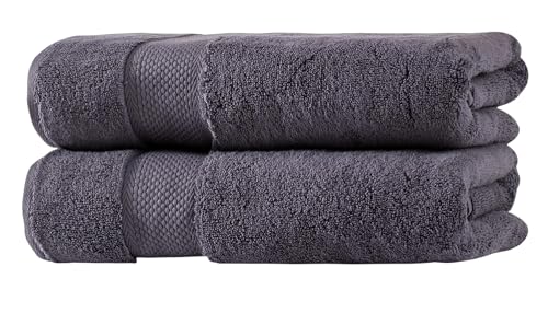 BAGNO MILANO Turkish Towels Hotel-Spa Towel Set, 100% Turkish Cotton | Ultra Soft Plush Absorbent Towels Set (Grey, Bath Towel Set of 2) - color: Grey, size: Bath Towel Set of 2