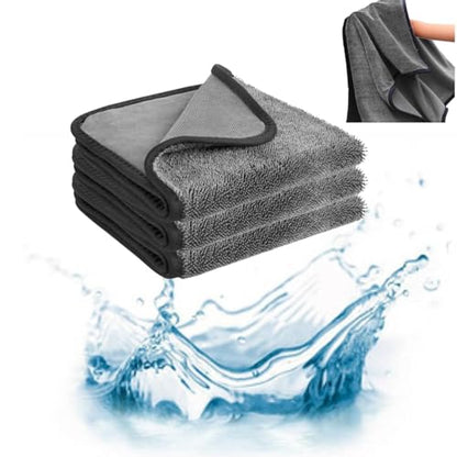 3 Pack Bath Drying Towel,Absorbent Microfiber Cleaning Cloth Fast Dry Drying Towel,Dusting Cloth Cleaning Rags Shower Cloth Towels for Cars,Bathroom,Kitchen,23.62×15.74'', Gray