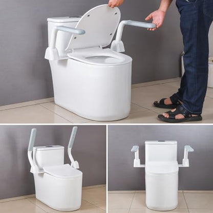 Toilet Safety Rails for Seniors (396 lbs), Adjustable Toilet Handle, Easy Installation and Frame with Arms for The Elderly and Disabled, Pregnant Women or Mobility Issues