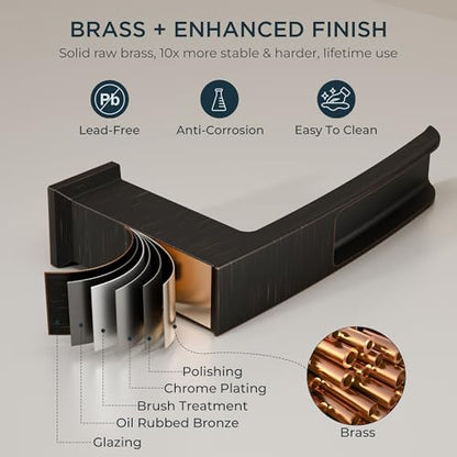 FORIOUS Roman Bathtub Faucet 3 Hole Deck Mount with 2 Handle Bronze | Tub Faucet for 3-Hole Set, 6-12" Centered Distance, Widespread Garden Bath Tub, Waterfall Spout, High Flow, Brass - color: Oil Rubbed Bronze