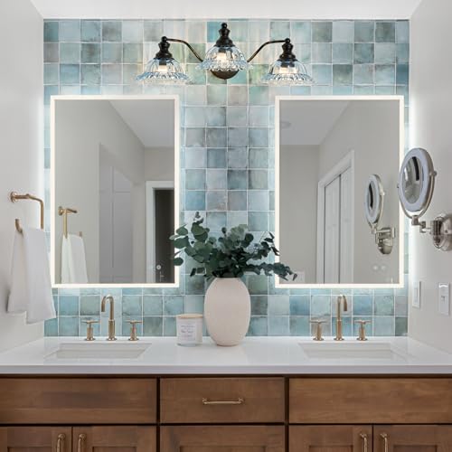 XIEDUN Blue and Black 3 Light Vanity Light Bathroom Vanity Light Fixture - color: Black and Blue, size: 3 Light
