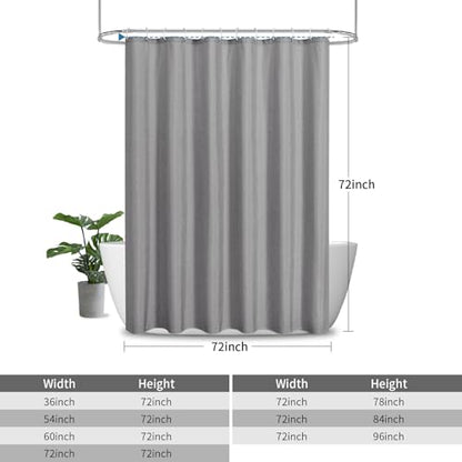 Waterproof Fabric Shower Curtain,No Liner Needed,72x72,Grey | 2-in-1 Design,Linen Textured,100% Waterproof TPU-Laminated Backing,Magnetic Weighted,Machine Washable,For Bathroom,Hotel - color: Grey, size: 72"W x 72"L (Pack of 1)