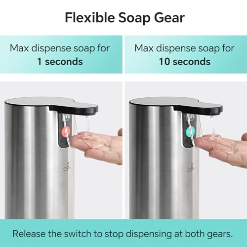 Electric Dish Soap Dispenser for Kitchen, Rechargeable Touch Liquid Hand Soap Dispenser for Bathroom, Stainless Steel Soap Pump, Water-Resistant,11.8oz, Xmas Gift - color: Multi Grey