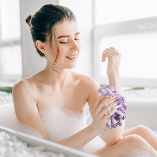 6 PCS Soap Bar Loofah, 2 in 1 Loofah Cloth Soap Bar Holder, Remove Cuticle for Smooth Skin, Exfoliating Bath Sponge with Drawstring for Bath Shower