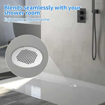 Shower Drain Cover, Drain Hair Catcher Snap-in Replacement Strainer | Chrome Plated Round Grate, Drain Protector Designed for 4.25" OD Standard Round Shower Drains - color: Silver