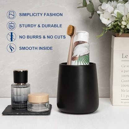 Bathroom Tumbler Cup Ceramic 13.5oz Reusable Toothbrush Cup 400ml, Toothbrush Holder Adequate for Your Bathroom (Black Brown) - color: Blackbrown, size: 1pcs