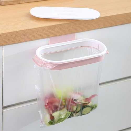 Removable Trash Bag Holder Hanging Holder Over The Cabinet Cupboard Home Kitchen Waste Bin Trash Rack Wall Mounted Waste Bin - color: A