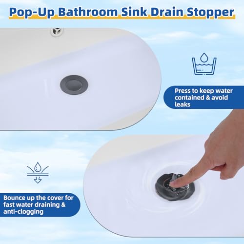 Hibbent Metal Bathroom Sink Drain & Stopper Fit with or Without Overflow | Universal Drain Stopper with Detachable Stainless Steel Strainer Basket for Lavatory Vanity Vessel Sink, Oil Rubbed Bronze - color: Oil-rubbed Bronze
