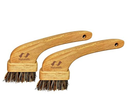 All-Natural Grout Brush Set | Wooden Cleaning Brush for Tile and Floor | Durable Floor Scrubber for Bathroom and Kitchen | Eco-Friendly Household Cleaning Tools – Pack of 2 - size: Pack of 2