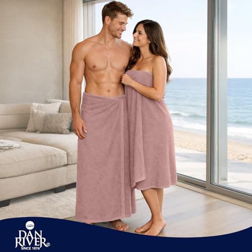 DAN RIVER Pack of 1 Oversized Bath Sheet, 40 x 80 Inches, Dusty Rose | 100% Cotton Jumbo Bath Towel with Extra Large Coverage, Lightweight Feel, Super Soft & Quick Dry - color: Dusty Rose, size: 40x80" Oversized Bath Sheet
