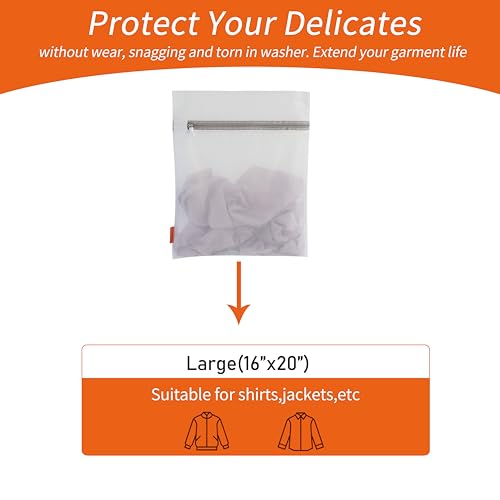 Mesh Laundry Bags 3 Pack (Large, 16 x 20") | Durable Zipper, For Delicates, Lingerie, Bras, Underwear, Protect Garments in Washing Machine - size: 3 Large