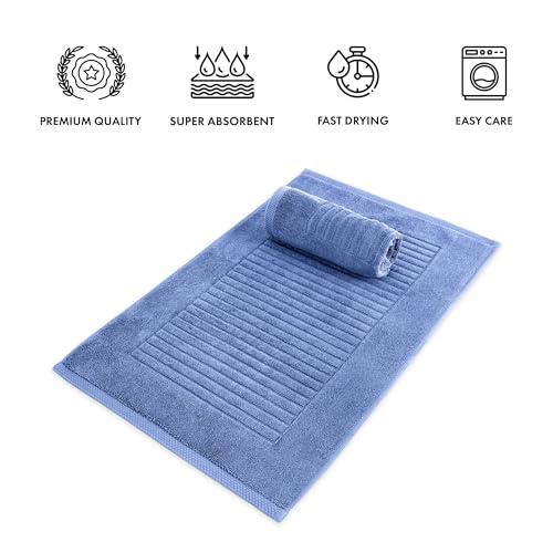 CTT - 2 Piece Bathroom Rugs Set, 100% Cotton Bath Mats, Comfy & Highly Absorbent Bathroom Floor Mats, Machine Washable | 20"x32" (Royal Blue) - color: Royal Blue