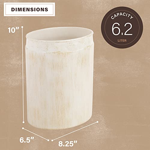 Creative Scents Rustic Luxe Small Bathroom Trash Can 1.53 Gal / 5.8L - Oval Bathroom Garbage Can Bin for Modern Farmhouse Decor - Small Waste Basket for Bathroom and Bedroom - style: Trash Can