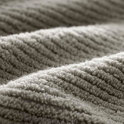 BOLL & BRANCH Turkish Ribbed Washcloth Set, Pewter | Set of 2 - 100% Organic Turkish Cotton - Soft Absorbent Luxury Spa Washcloths, Ribbed Texture - Quick Dry Bathroom Essentials - color: Pewter, style: Turkish Ribbed