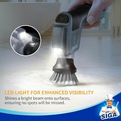 MR.SIGA Electric Spin Scrubber Flat Brush Refills, 3 Pack | Effectively remove stubborn dirt and grime from various surfaces