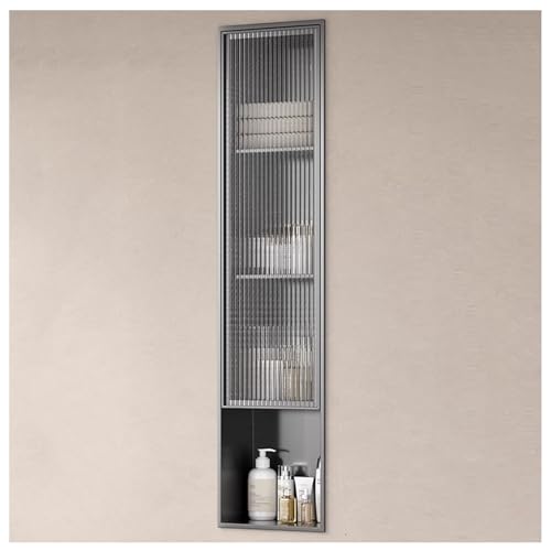 Stainless Steel Medicine Cabinet, Recessed Bathroom Niche with Glass Door, Hidden Tampon Storage Holder Wall Niche, Embedded Shower Caddy Organizer Bathroom Insert Shelf - size: Style 1