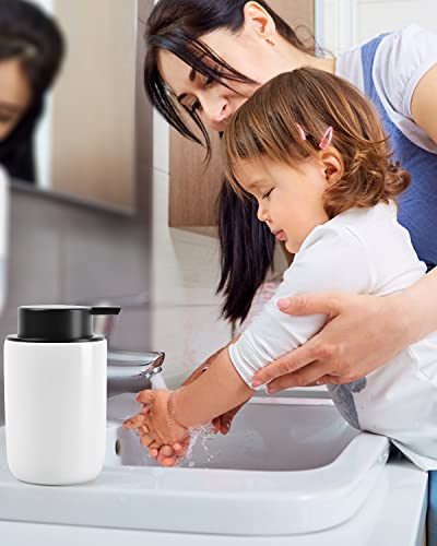 BosilunLlife Lotion Pump Dispenser for Bathroom Lotion Hand Pump Dispenser | Bathroom Soap Dispenser White Kitchen Dish Soap Ceramic Small Liquid Soap Dispenser - color: White