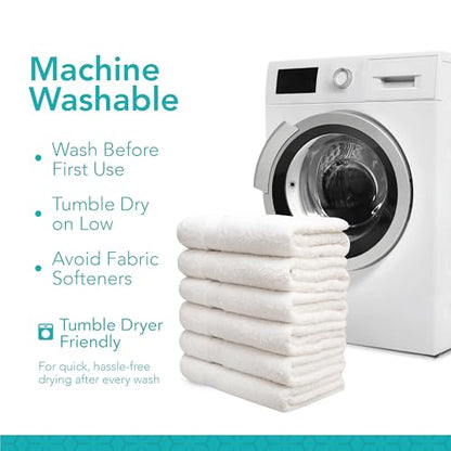 Pleasant Home Bath Towels Set of 6 (24” x 50”) 100% Cotton, White | 515 GSM | Lightweight, Soft & Highly Absorbent Luxury Towels for Bathroom | for Gym, Pool & Spa - color: White