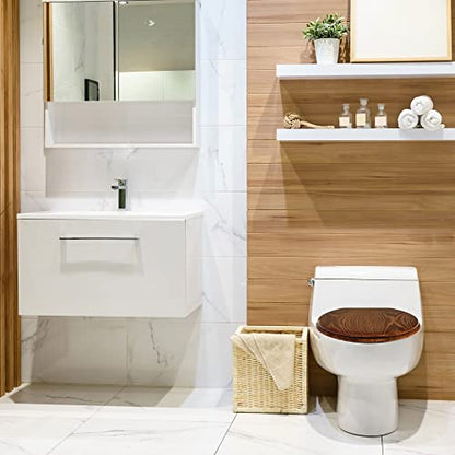 Design House Dalton Elongated Toilet Seat, Java Brown | Surface, Traditional, Wood, Hardware, 560235-JV - color: Dark Wood