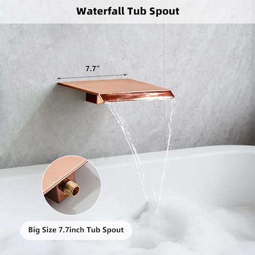 Rainfall Shower Faucet Set with Tub Spout 10 Inch, Shower Head | Rain Shower and Handheld Shower System Square Wall Mount for Bathroom - color: Black＆Gold, style: 10 Inch