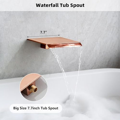 Rainfall Shower Faucet Set with Tub Spout 10 Inch, Shower Head | Rain Shower and Handheld Shower System Square Wall Mount for Bathroom - color: Black＆Gold, style: 10 Inch
