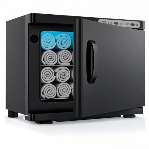 Hot Towel Warmer for Spa,2-in-1 Thermostatic Towel Heater,23L Large Capacity with Quick and All-Round Heating for Facial SPA,Beauty Salon,Esthetician and Bathroom Black - color: Black