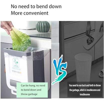 Foldable Trash can containing 20 Garbage Bags, Foldable Kitchen and Bathroom Garbage Bins, Suitable for Cars, Camping, Offices, bedrooms, Easy to Carry, White