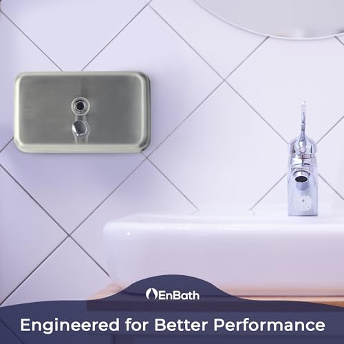 Horizontal Commercial Soap Dispenser Wall Mount, 304 Stainless Steel & Solid Brass Pump Core, Hand Soap Dispenser with Corrosion-Proof Lining for Bathrooms & Kitchens, 37oz/1100ml ADA Compliant - style: Horizontal