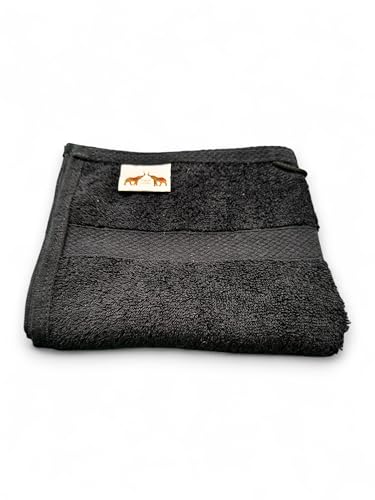 Mango Gifts 100% Cotton Hand Towels Set of 2, 16 x 28 Inch, Soft Combed Cotton, Highly Absorbent, Quick Dry, Sustainable Towels for Bathroom, Hotel, Spa, Dorm, Black - color: Black