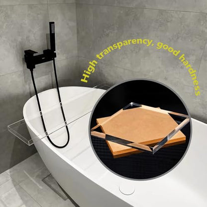 Clear Acrylic Bathtub Tray – Waterproof & Stylish Bath Caddy | Luxury Tub Tray for Relaxation (29.9" x 7.87" x 1.18") - size: 29.9" x 7.9" x 1.2"