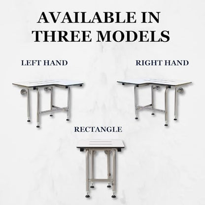 24"x16" Foldable Shower Seat Wall Mounted, Fold Up, Phenolic Resin Legs - size: 24" x 16" Standard
