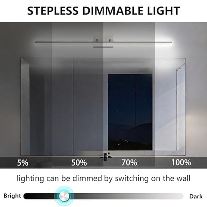 36 inch LED Modern Bathroom Vanity Lighting Fixtures Over Mirror, Brushed Nickel Adjustable Makeup Vanity Light Bar Dimmable 36W 5000K Cool White - color: Nickel-36 Inch 5000k