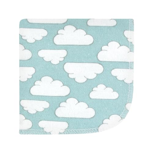 Hudson Baby Unisex Baby Flannel Cotton Poly Washcloths, Boy New Elephant 12Pk, One Size - color: Boy New Elephant 12pk