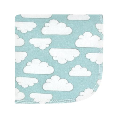Hudson Baby Unisex Baby Flannel Cotton Poly Washcloths, Boy New Elephant 12Pk, One Size - color: Boy New Elephant 12pk