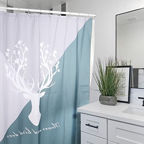 SUTINE Shower Curtain Hooks, 12 Pcs Double Shower Curtain Hooks Rings, Black Shower Curtain Hooks Rust Proof, Stainless Steel Bathroom Shower Hooks for Shower Curtain, Towels, Clothing, Nickel - color: Nickel