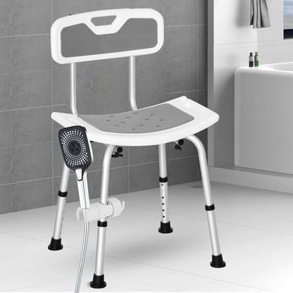Handheld Shower Head Holder Attachment for Shower Chair, Shower Accessories Fit for Bath Seat, Transfer Bench, Bath Stool, and Shower Commode, Tool Free Installation, Universal Fit, Shower Aids
